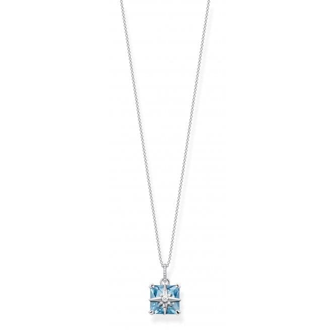 Sterling Silver Light Blue Stone With Star Necklace KE1953 - 644 - 31 - L45vThomas Sabo Sterling SilverKE1953 - 644 - 31 - L45v