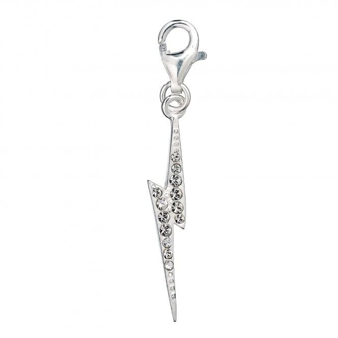 Sterling Silver Lightning Bolt Clip on Charm with Crystal ElementsHarry PotterHPSC001