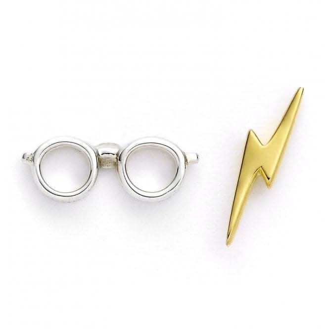 Sterling Silver Lightning Bolt &amp; Glasses stud EarringsHarry PotterSE0176