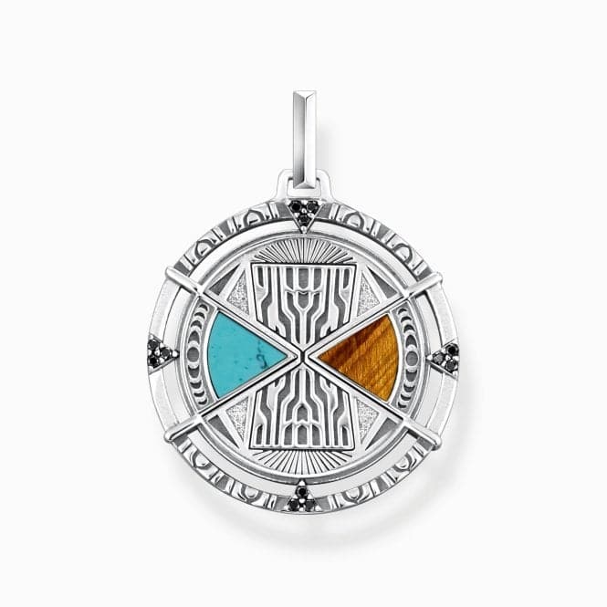 Sterling Silver Lucky Charm Tiger's Eye And Turquoise Pendant PE951 - 364 - 7Thomas Sabo Sterling SilverPE951 - 364 - 7