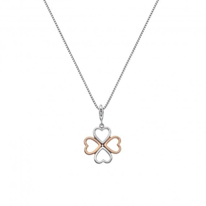 Sterling Silver Lucky in Love Rose Gold Accents Pendant DP769Hot DiamondsDP769