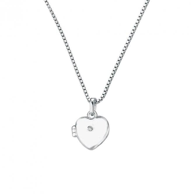 Sterling Silver Medium Heart Locket Pendant P2549D for DiamondP2549