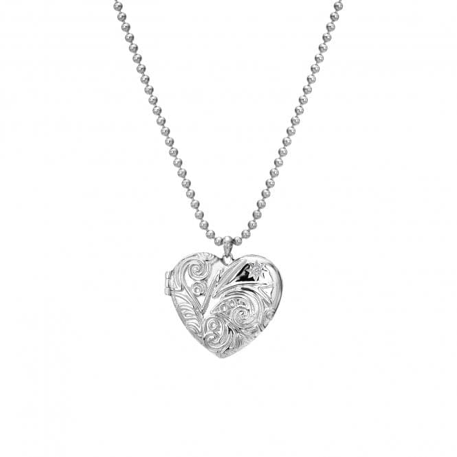 Sterling Silver Memories Engraved Heart Locket Pendant DP772Hot DiamondsDP772