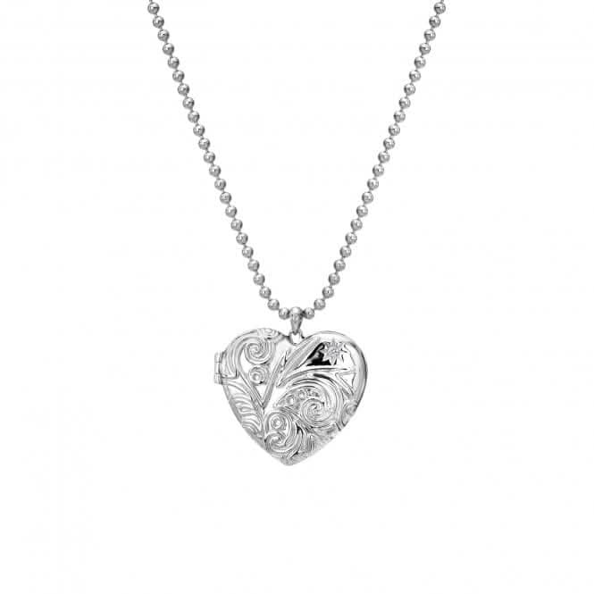 Sterling Silver Memories Engraved Heart Locket Pendant DP772Hot DiamondsDP772