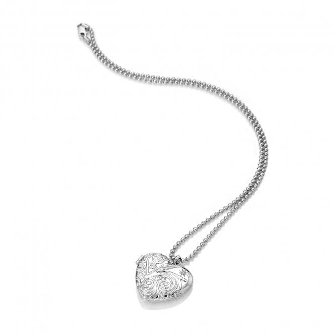 Sterling Silver Memories Engraved Heart Locket Pendant DP772Hot DiamondsDP772