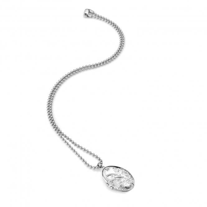 Sterling Silver Memories Engraved Oval Locket Pendant DP773Hot DiamondsDP773