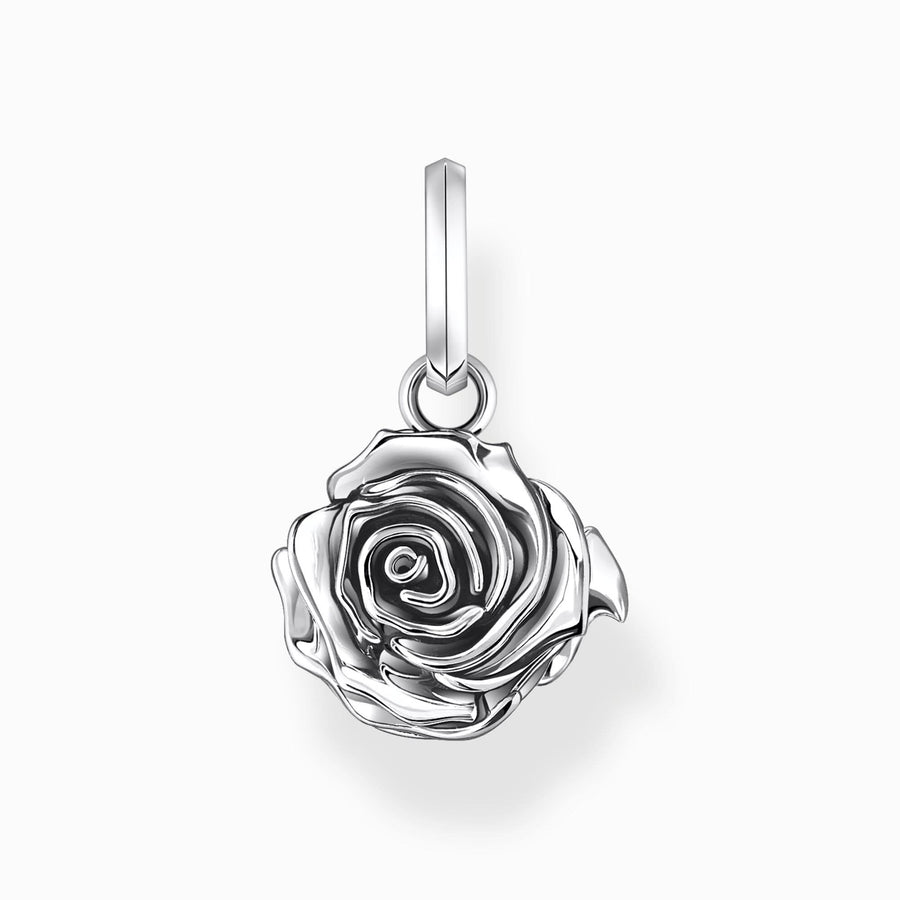 Sterling Silver Midnight Rose Pendant PE982-637-21