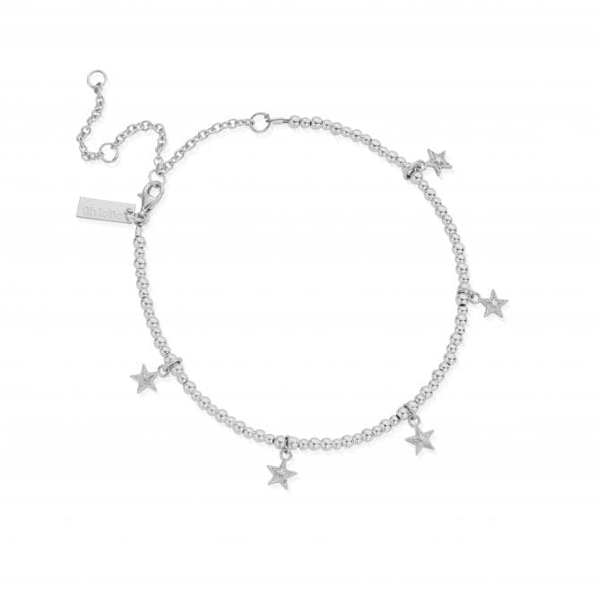 Sterling Silver Mini Cute Multi Star Anklet SANMC3028ChloBoSANMC3028