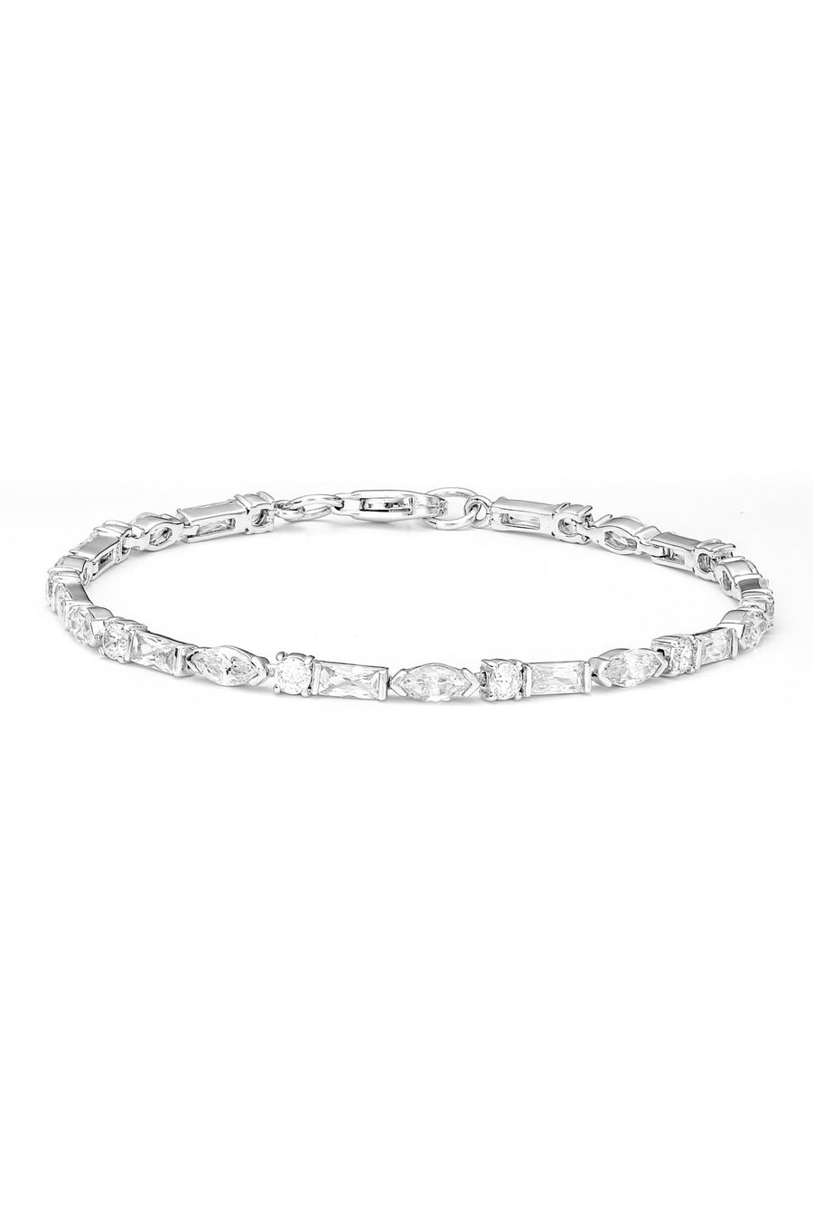 Sterling Silver Mixed Cut Cubic Zirconia BraceletThe Fine CollectiveBA0056496