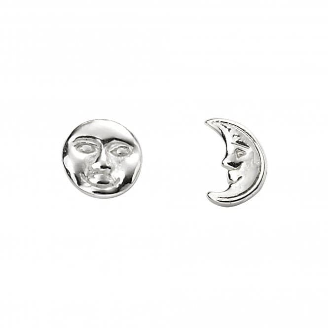 Sterling Silver Moon Face Stud Earrings A2059BeginningsA2059