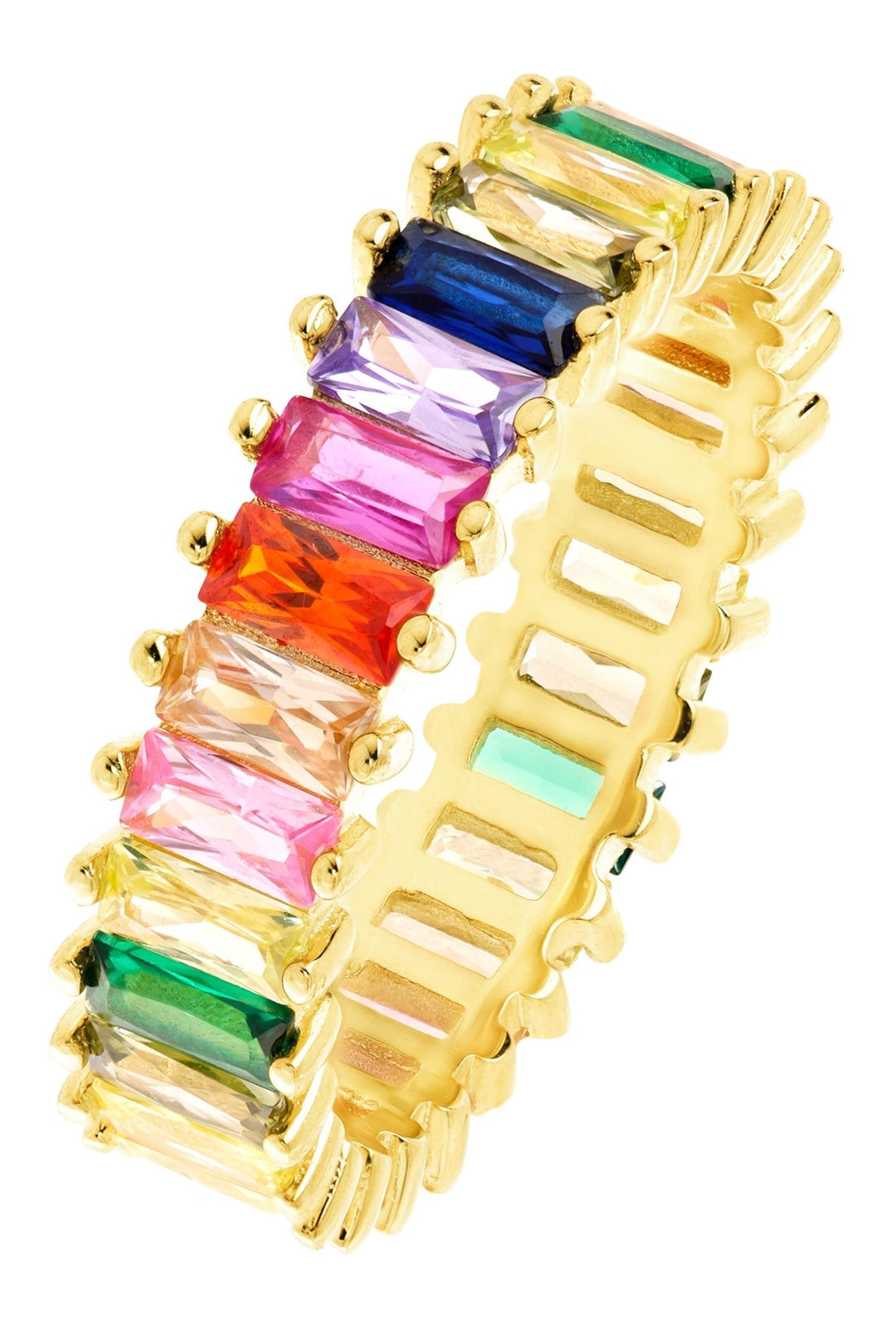 Sterling Silver Multi - Colour Cubic Zirconia Band RingThe Fine CollectiveBA0072628 - L