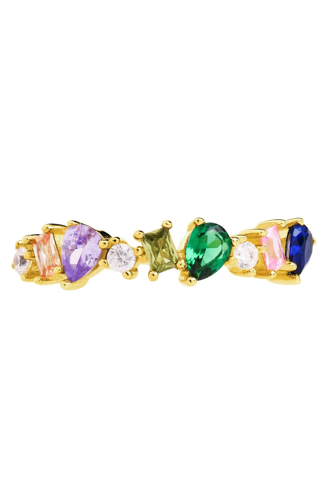 Sterling Silver Multi - Colour Mixed Cut Cubic Zirconia Band RingThe Fine CollectiveBA0072650 - L