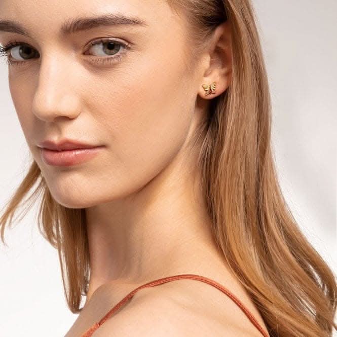 Sterling Silver Multicoloured Butterfly Gold Ear Studs H2100 - 995 - 7Thomas Sabo Sterling SilverH2100 - 995 - 7