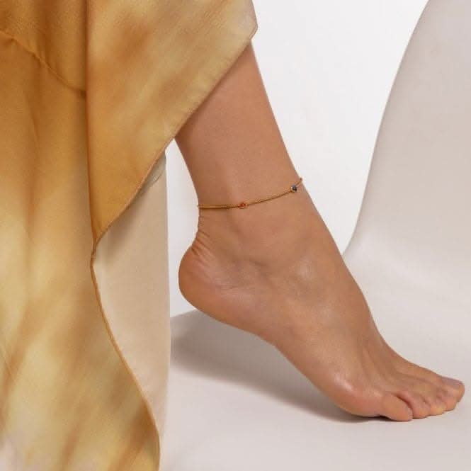Sterling Silver Multicoloured Gold Filigree Anklet AK0020 - 995 - 7 - L27vThomas Sabo Sterling SilverAK0020 - 995 - 7 - L27v