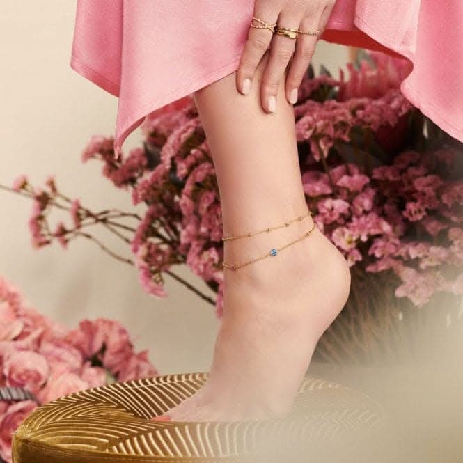 Sterling Silver Multicoloured Gold Filigree Anklet AK0020 - 995 - 7 - L27vThomas Sabo Sterling SilverAK0020 - 995 - 7 - L27v