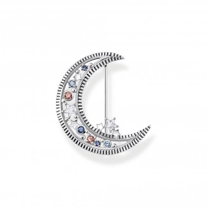 Sterling Silver Multicoloured Stones Crescent Moon Brooch X0283 - 945 - 7Thomas Sabo Sterling SilverX0283 - 945 - 7