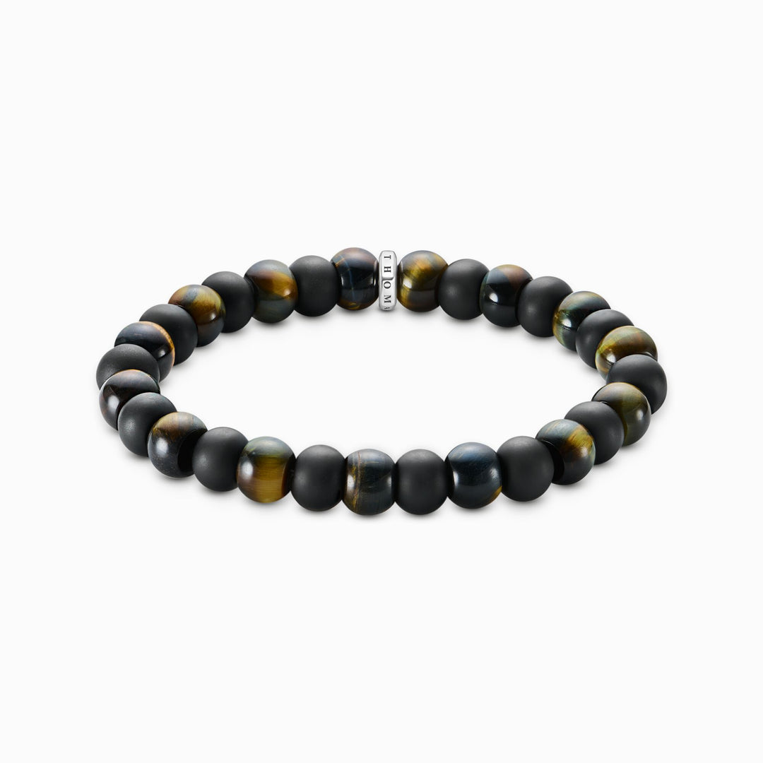 Sterling Silver Obsidian & Tiger's Eye Beaded Bracelet A2196 - 806 - 11Thomas Sabo Sterling SilverA2196 - 806 - 11 - L17