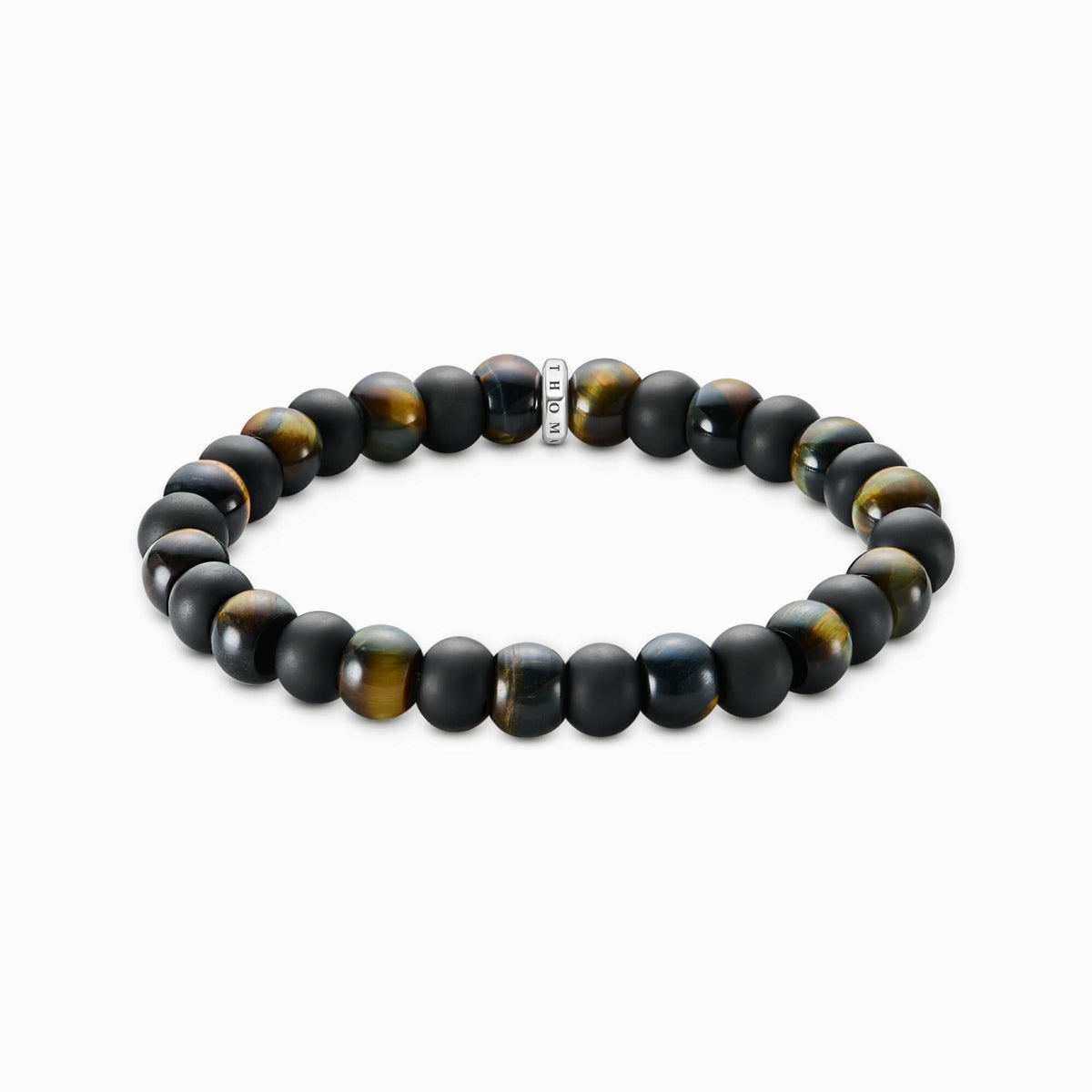 Sterling Silver Obsidian & Tiger's Eye Beaded Bracelet A2196 - 806 - 11Thomas Sabo Sterling SilverA2196 - 806 - 11 - L17