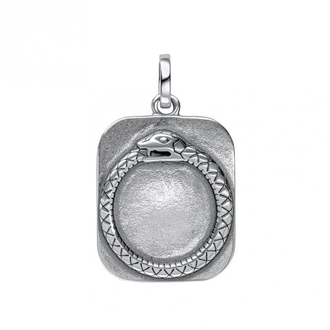 Sterling Silver Oxidized Ouroboros Snake Rectangular Pendant P5384XFred BennettP5384X