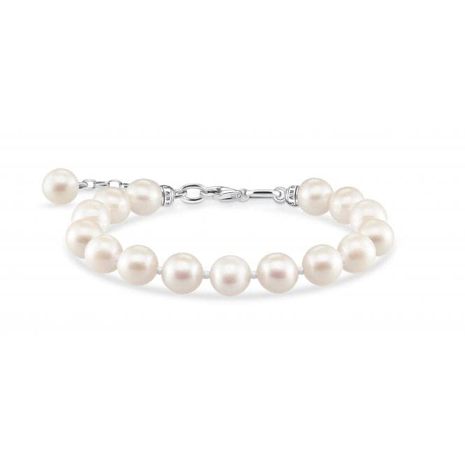 Sterling Silver Pearl Bracelet A2046 - 082 - 14 - L19VThomas Sabo Sterling SilverA2046 - 082 - 14