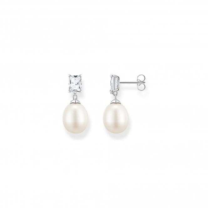 Sterling Silver Pearl Zirconia White Earrings H2241 - 167 - 14Thomas Sabo Sterling SilverH2241 - 167 - 14