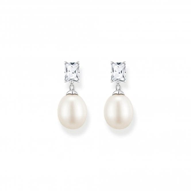 Sterling Silver Pearl Zirconia White Earrings H2241 - 167 - 14Thomas Sabo Sterling SilverH2241 - 167 - 14