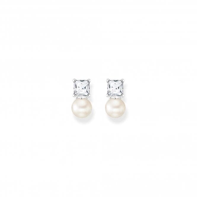 Sterling Silver Pearl Zirconia White Earrings H2248 - 167 - 14Thomas Sabo Sterling SilverH2248 - 167 - 14