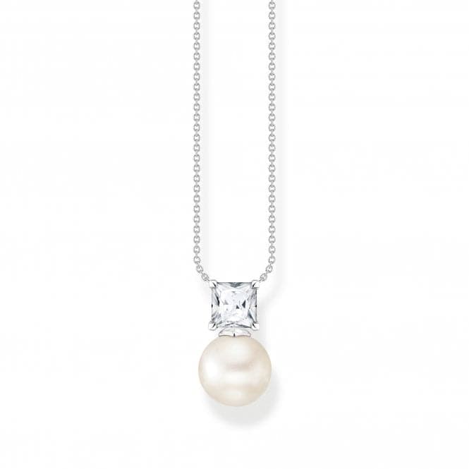 Sterling Silver Pearl Zirconia White Necklace KE2163 - 167 - 14 - L45VThomas Sabo Sterling SilverKE2163 - 167 - 14