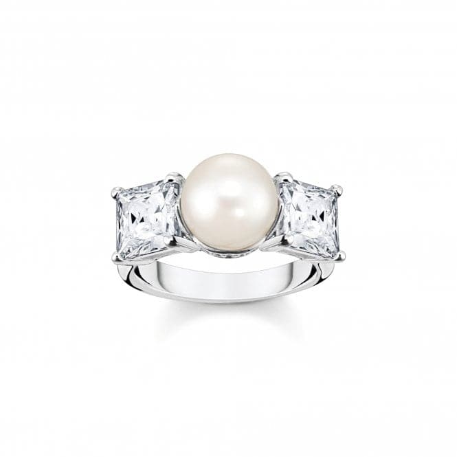 Sterling Silver Pearl Zirconia White Ring TR2408 - 167 - 14Thomas Sabo Sterling SilverTR2408 - 167 - 14 - 48