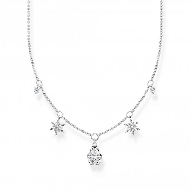 Sterling Silver Penguin And Snowflakes Necklace KE2173 - 041 - 7 - L45VThomas Sabo Charm Club CharmingKE2173 - 041 - 7