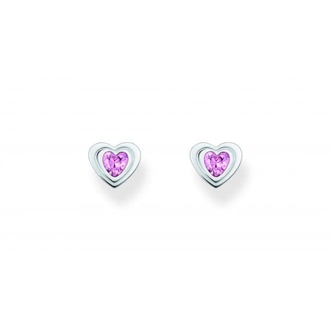 Sterling Silver Pink Heart Stud Earrings H2271 - 643 - 9Thomas Sabo Sterling SilverH2271 - 643 - 9