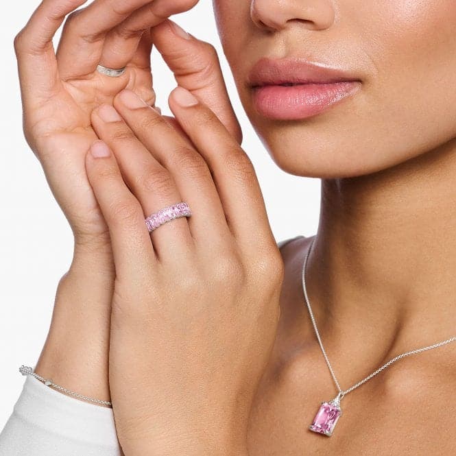 Sterling Silver Pink Pavé Stones Ring TR2366 - 051 - 9Thomas Sabo Sterling SilverTR2366 - 051 - 9 - 58