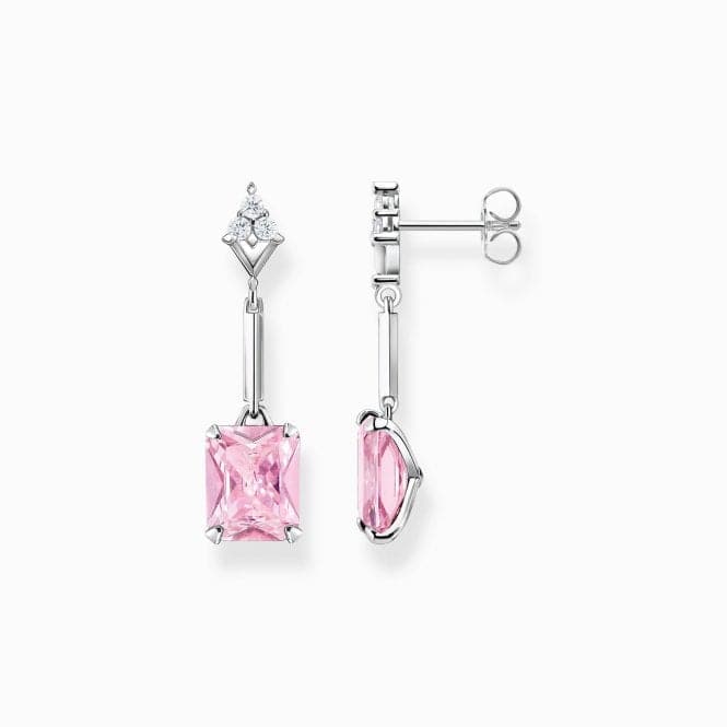 Sterling Silver Pink Stone Earrings H2177 - 051 - 9Thomas Sabo Sterling SilverH2177 - 051 - 9