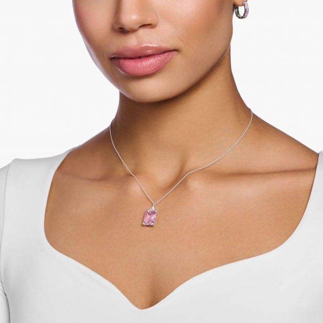 Sterling Silver Pink Stone Necklace KE1964 - 051 - 9Thomas Sabo Sterling SilverKE1964 - 051 - 9