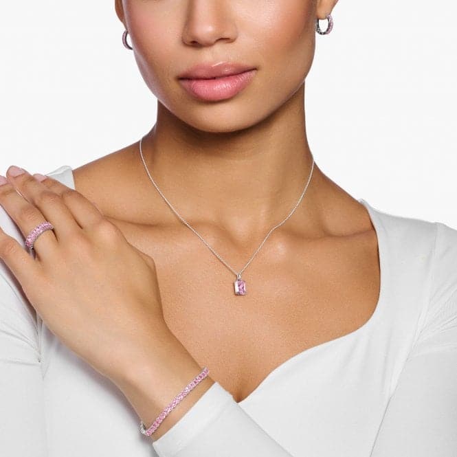 Sterling Silver Pink Stone Necklace KE2089 - 051 - 9Thomas Sabo Sterling SilverKE2089 - 051 - 9