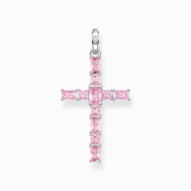 Sterling Silver Pink Stones Cross Pendant PE939 - 051 - 9Thomas Sabo Sterling SilverPE939 - 051 - 9