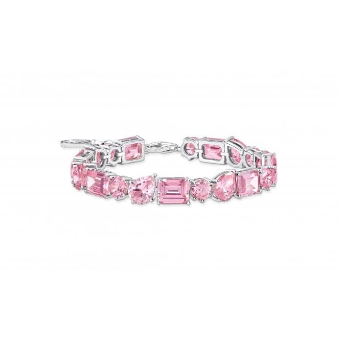 Sterling Silver Pink Zirconia Stones Bracelet A2140 - 051 - 9Thomas Sabo Sterling SilverA2140 - 051 - 9