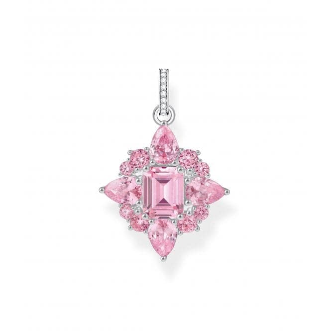 Sterling Silver Pink Zirconia Stones Pendant PE963 - 051 - 9Thomas Sabo Sterling SilverPE963 - 051 - 9