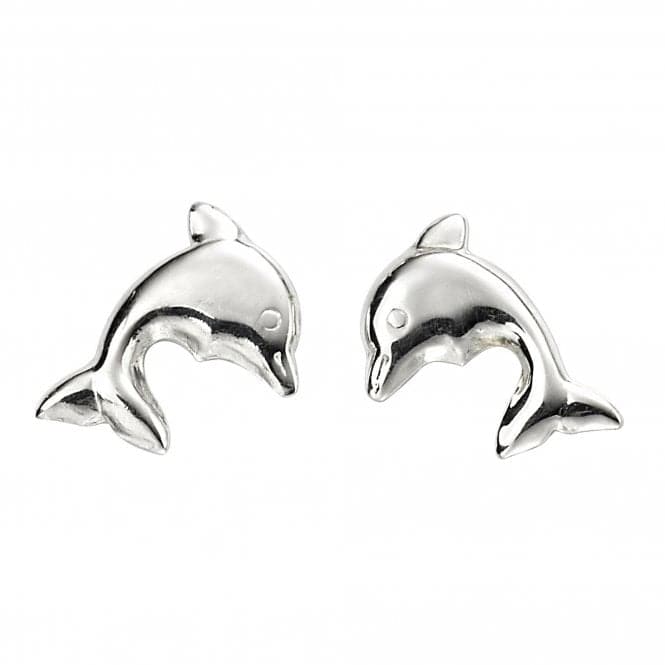 Sterling Silver Plain Dolphin Stud Earrings A2058BeginningsA2058