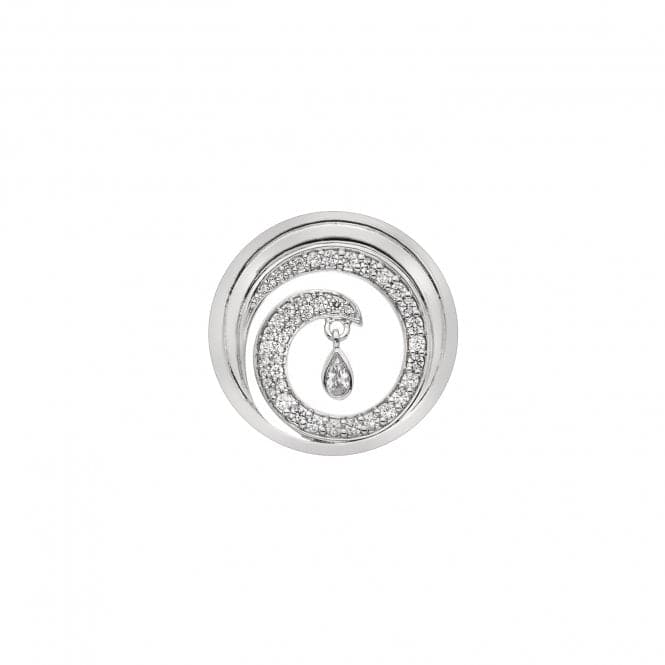 Sterling Silver Plate Oceano Teardrop Coin 25mm EC524EmozioniEC524
