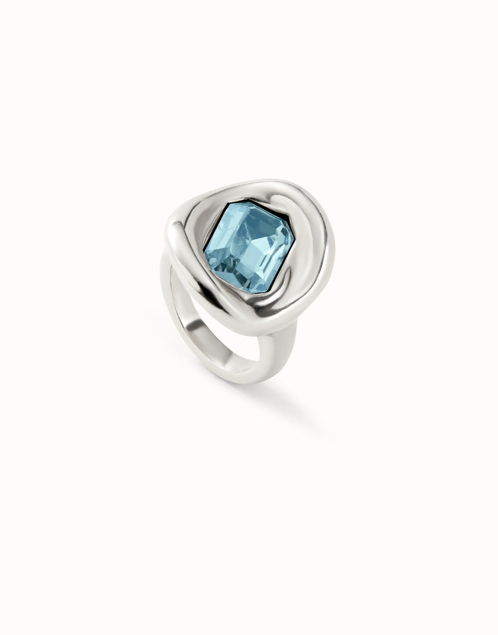 Sterling Silver Plated Faceted Crystal Blue Ring ANI0826AZUMTLUNOde50ANI0826AZUMTL12