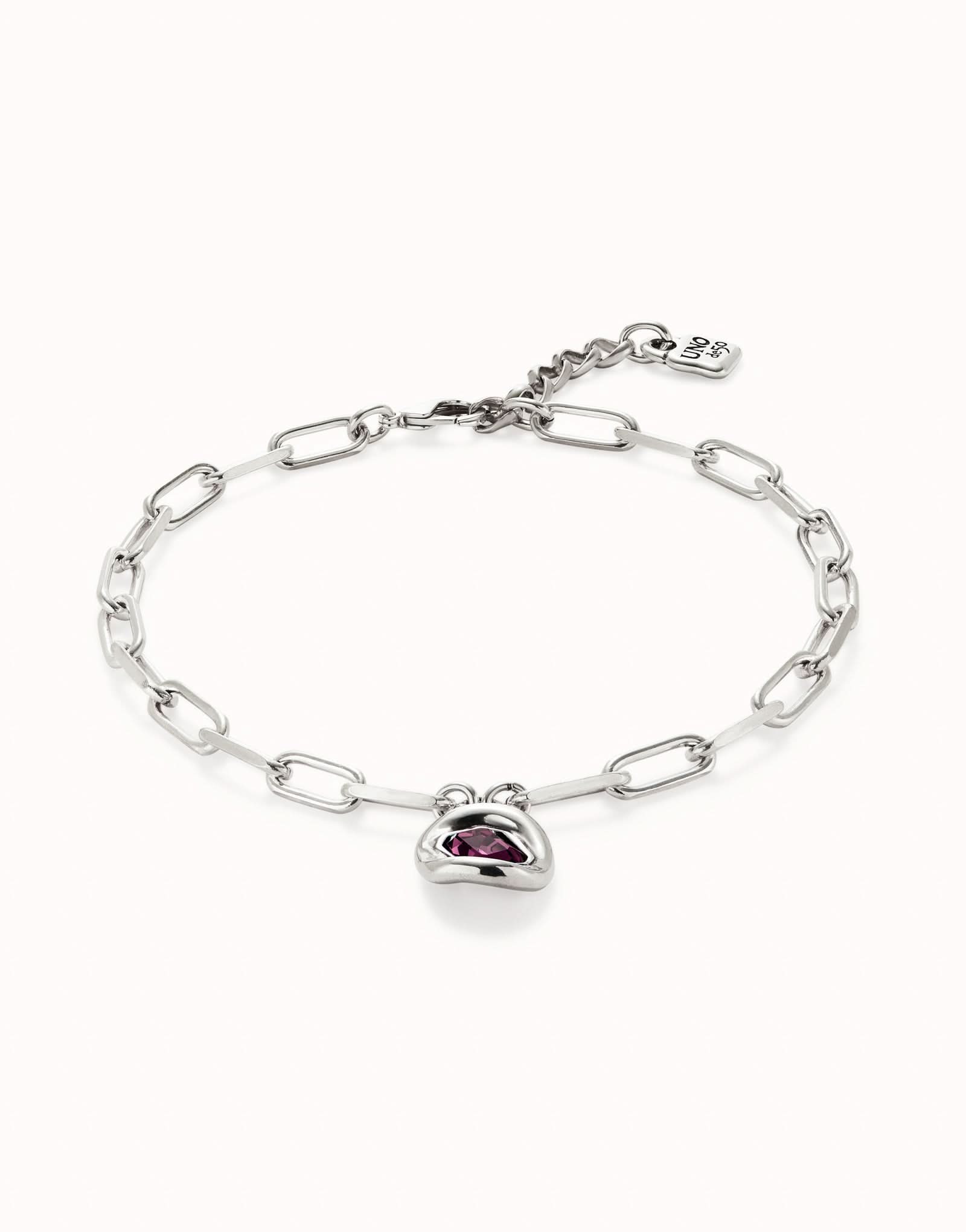 Sterling Silver Plated Faceted Crystal Pink Necklace COL1945RSAMTLUNOde50COL1945RSAMTL0U