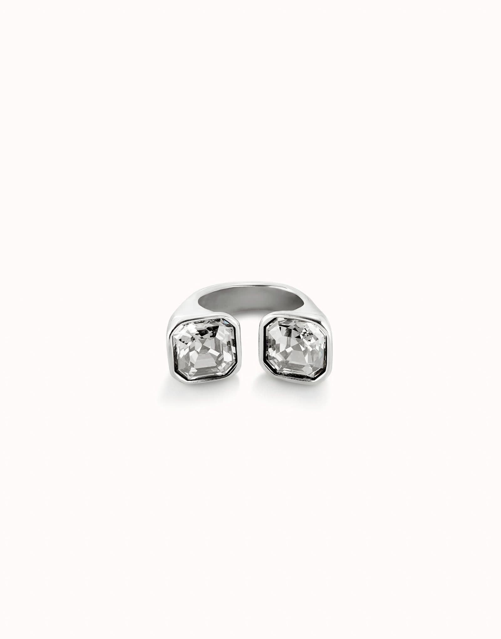 Sterling Silver Plated Faceted Crystal White Ring ANI0821BLNMTLUNOde50ANI0821BLNMTL12