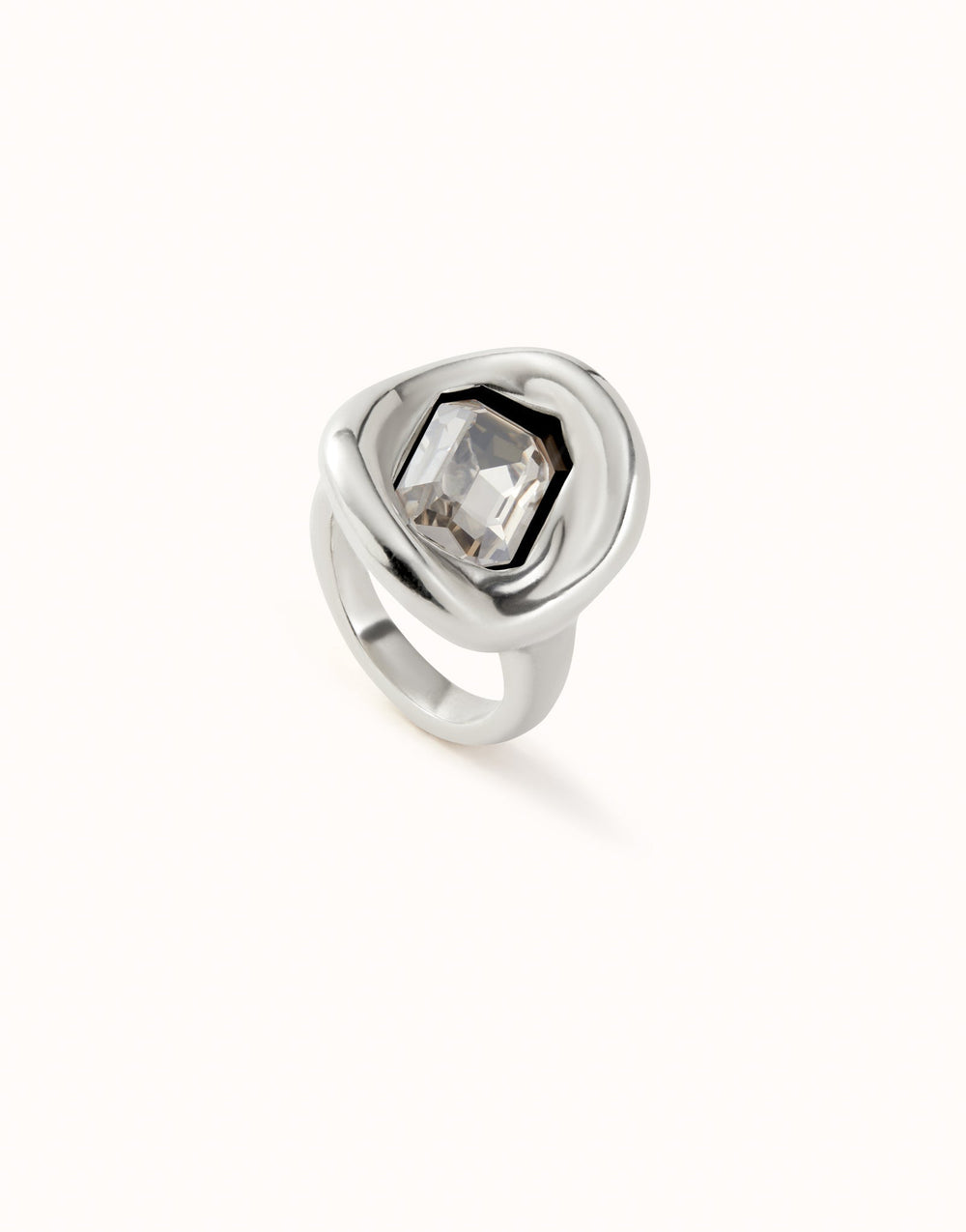 Sterling Silver Plated Faceted Crystal White Ring ANI0826BLNMTLUNOde50ANI0826BLNMTL12