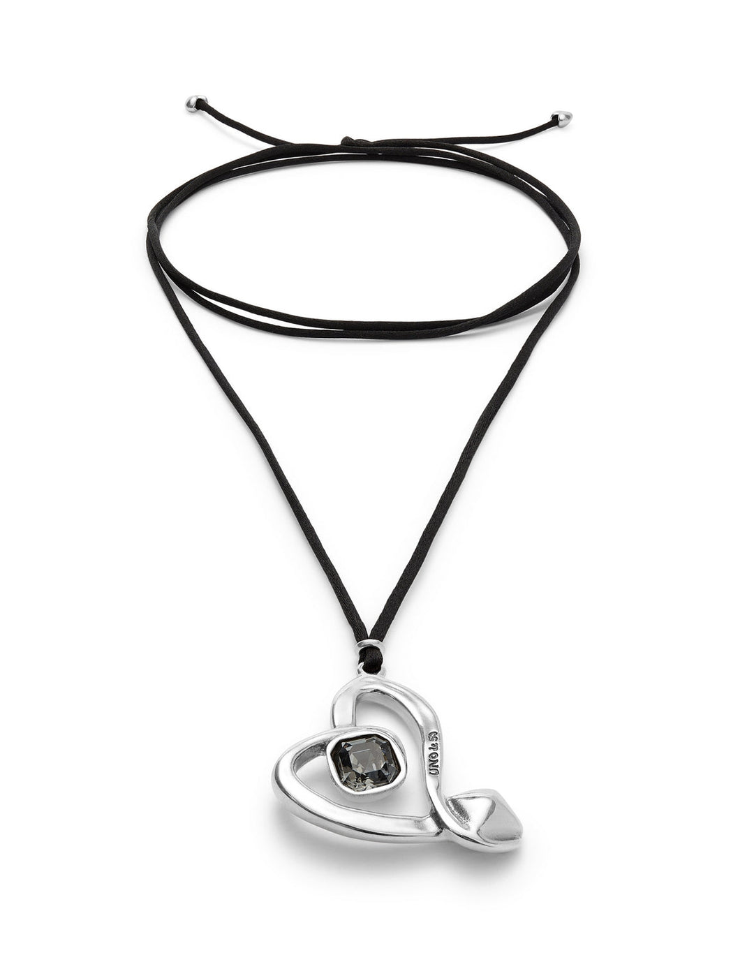 Sterling Silver Plated Ser Expresiva Black Necklace COL2012NGRMTL0UUNOde50COL2012NGRMTL0U