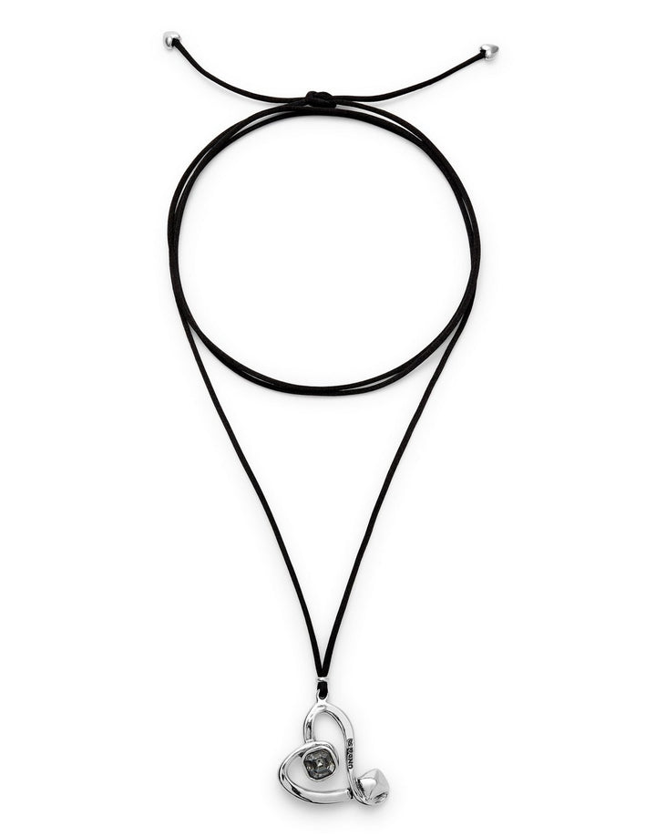 Sterling Silver Plated Ser Expresiva Black Necklace COL2012NGRMTL0UUNOde50COL2012NGRMTL0U