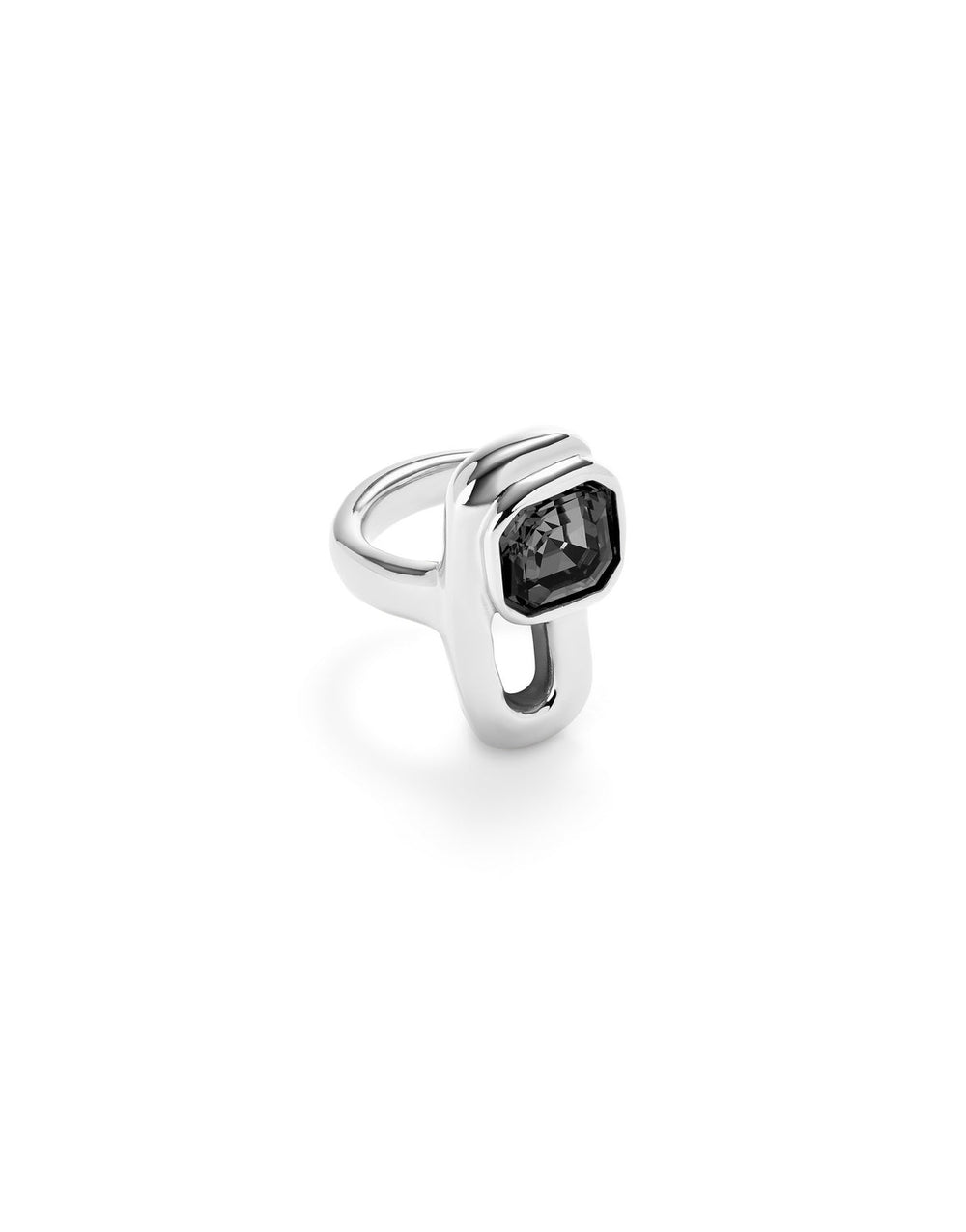 Sterling Silver Plated Ser Expresiva Black Ring ANI0841NGRMTLUNOde50ANI0841NGRMTL12