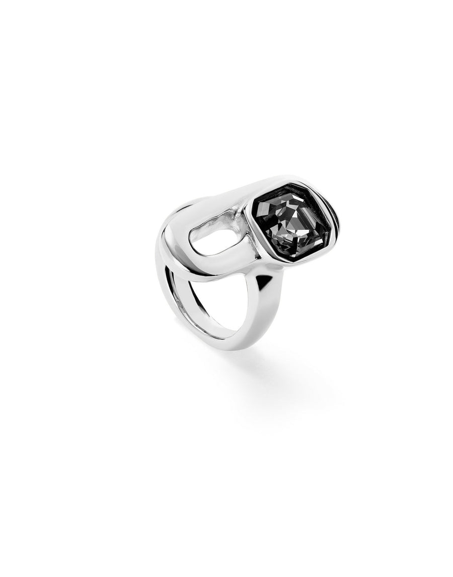 Sterling Silver Plated Ser Expresiva Black Ring ANI0841NGRMTLUNOde50ANI0841NGRMTL12