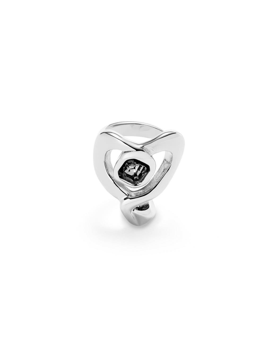 Sterling Silver Plated Ser Expresiva Black Ring ANI0842NGRMTLUNOde50ANI0842NGRMTL12