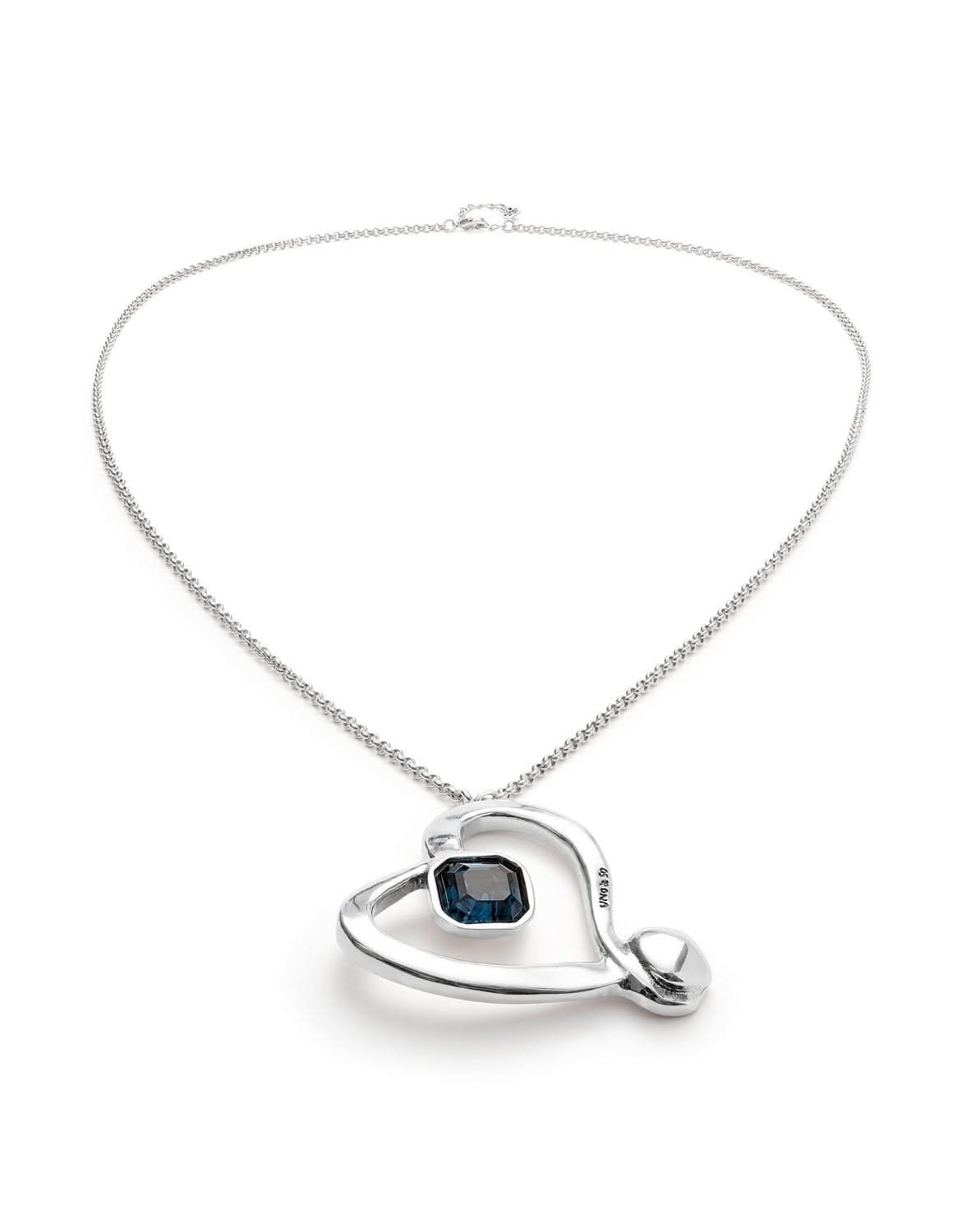 Sterling Silver Plated Ser Expresiva Blue Necklace COL1990AZOMTL0UUNOde50COL1990AZOMTL0U